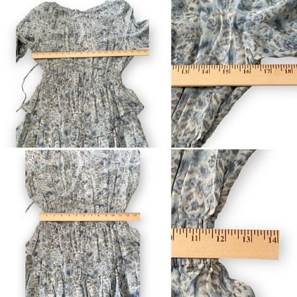 LoveShackFancy Popover‎ Mini Floral Dress in Ocean Breeze  Size P, NWT - Picture 14 of 15
